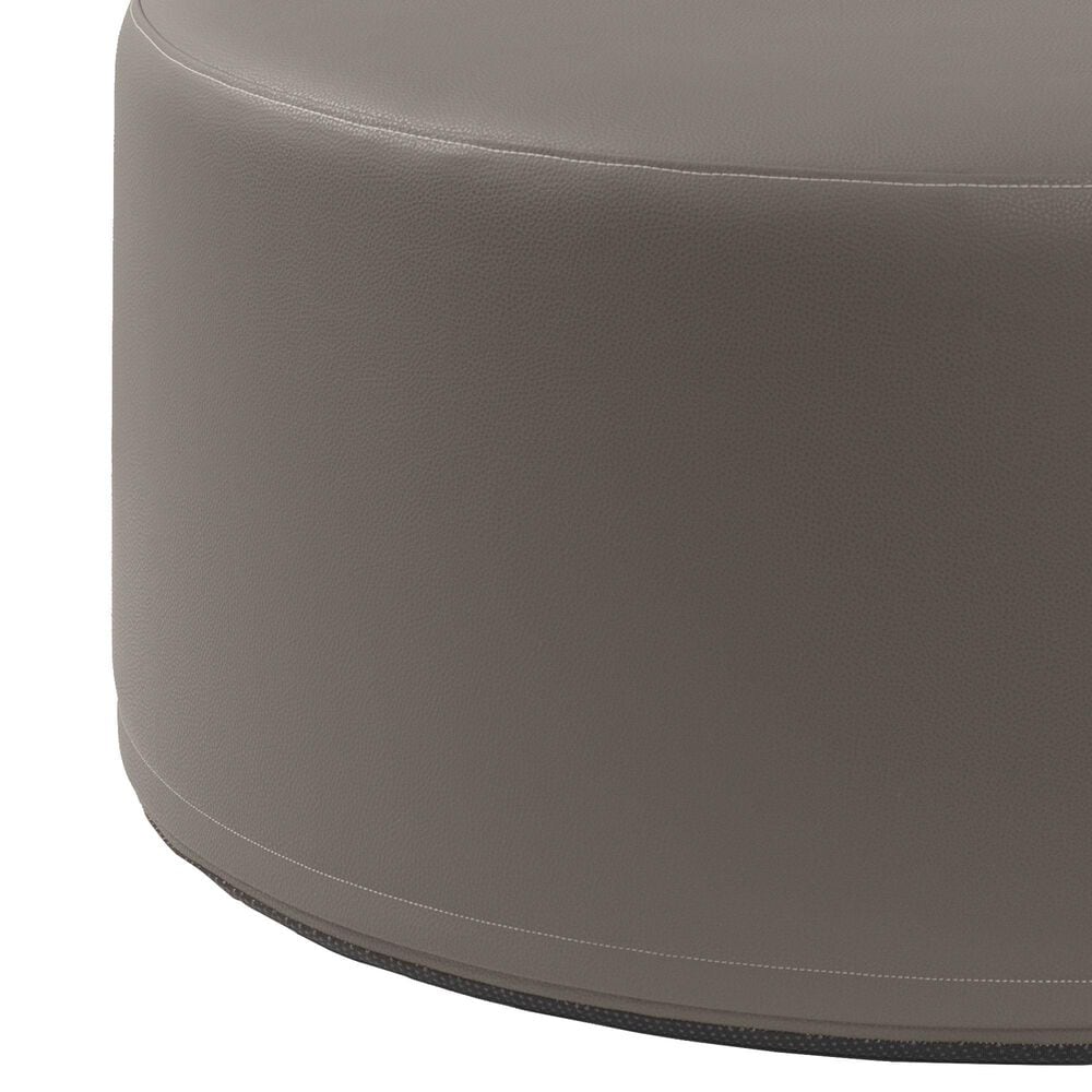 Jaxx Candler Faux Leather Ottoman in Gunmetal, , large