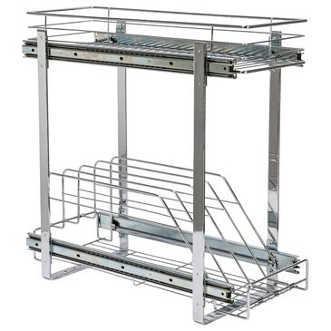 Household Essentials Glidez Multipurpose 2-Tier Pull-Out Organizer for Cookware and Bakeware in Chrome, , large