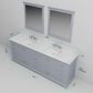 Lexora Home Dukes 84" Double Bathroom Vanity in Dark Grey with 2 cm White Cultured Marble Top and Rectangular Sinks, , large
