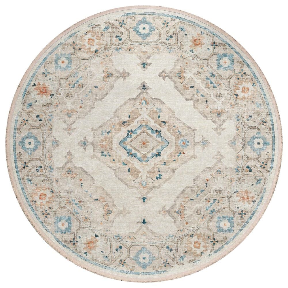 Dalyn Rug Company Marbella 8" Round Ivory Area Rug, , large