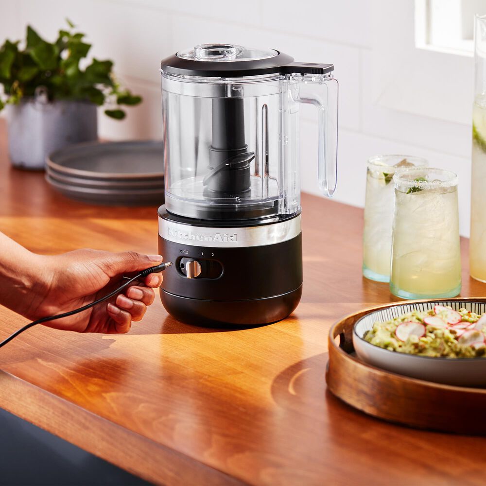 KitchenAid Cordless 5 Cup Food Chopper in Matte Black Nebraska Furniture Mart