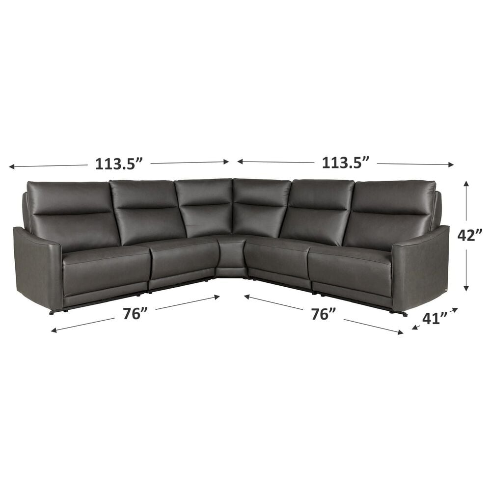 Elran Furniture 5-Piece Power Reclining Sectional in Graphite, , large