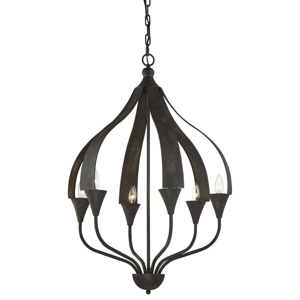 Southern Lighting Ezekial 6-Light Chandelier in Distressed Black, , large