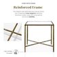 Furniture of America Lalia End Table with Tempered Glass Top and Bullnose Edge in Matte Gold, , large