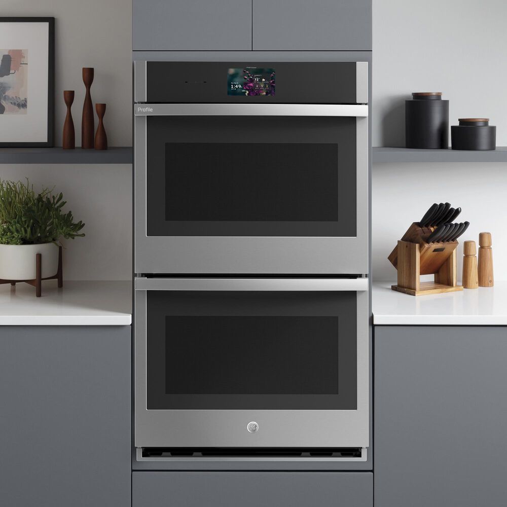 GE Profile 30" Smart Built-in Convection Double Wall Oven with In-Oven Camera and No Preheat Air Fry in Stainless Steel, , large