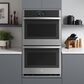 GE Profile 30" Smart Built-in Convection Double Wall Oven with In-Oven Camera and No Preheat Air Fry in Stainless Steel, , large