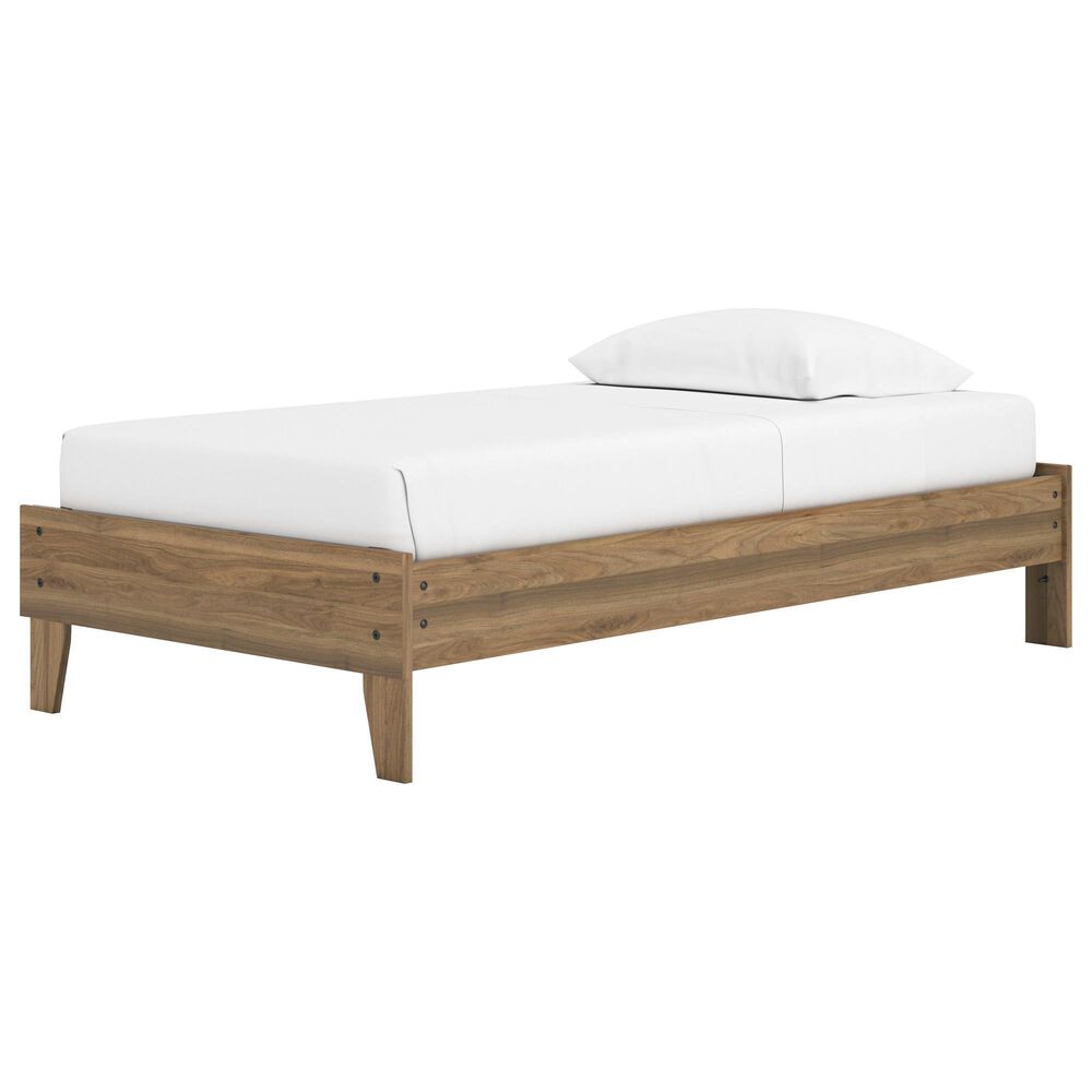 Ashley Deanlow Twin Platform Bed in Honey Brown, , large