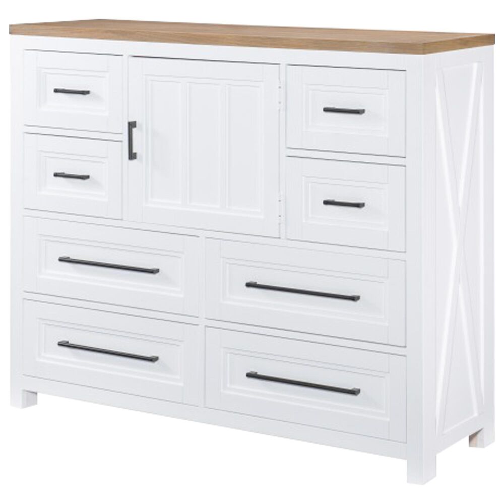 Legacy Classic Franklin 8-Drawer Bureau Chest in Oak and White, , large