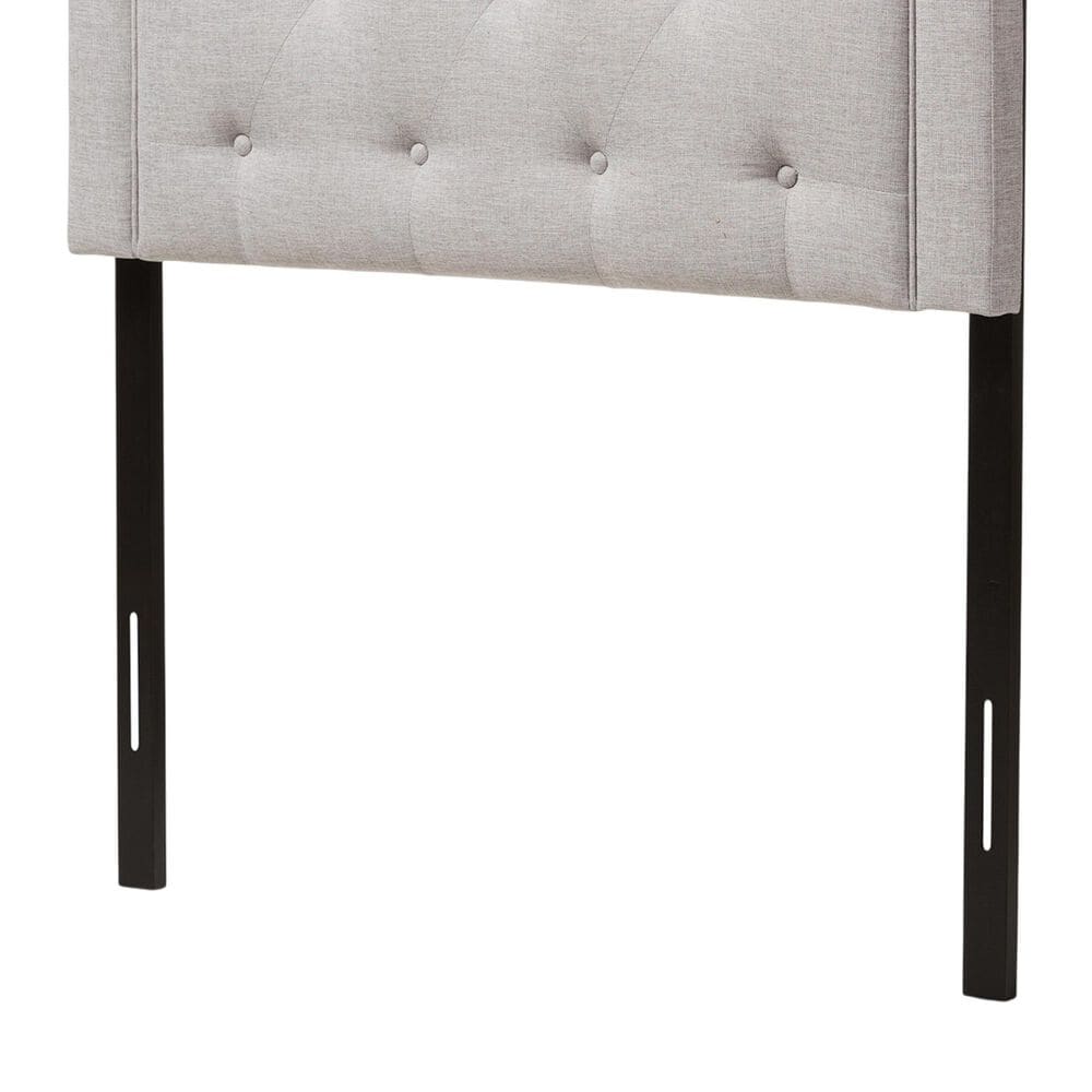 Baxton Studio Mars Twin Upholstered Panel Headboard in Greyish Beige, , large