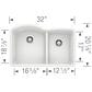 Blanco Diamond 32" 1-3/4 Double Bowl Kitchen Sink in White, , large