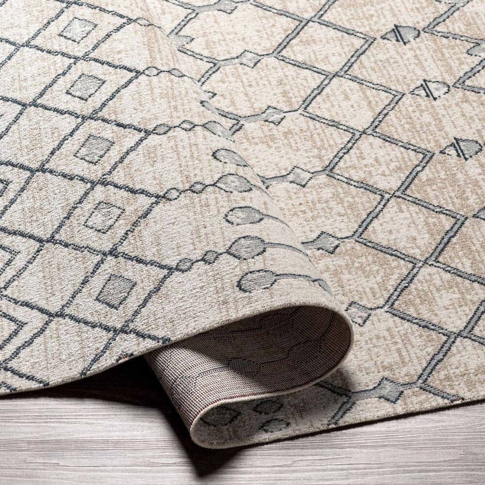 Surya Lavadora 2&#39;7&quot; x 7&#39;3&quot; Ink Blue, Gray, Light Beige and Light Gray Runner, , large