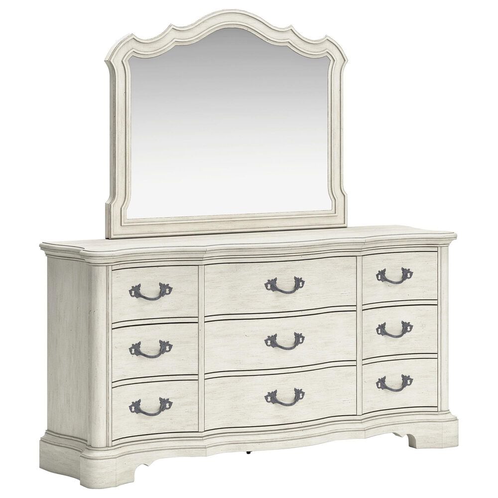 Millenium Arlendyne 9-Drawer Dresser and Mirror in Antique White, , large