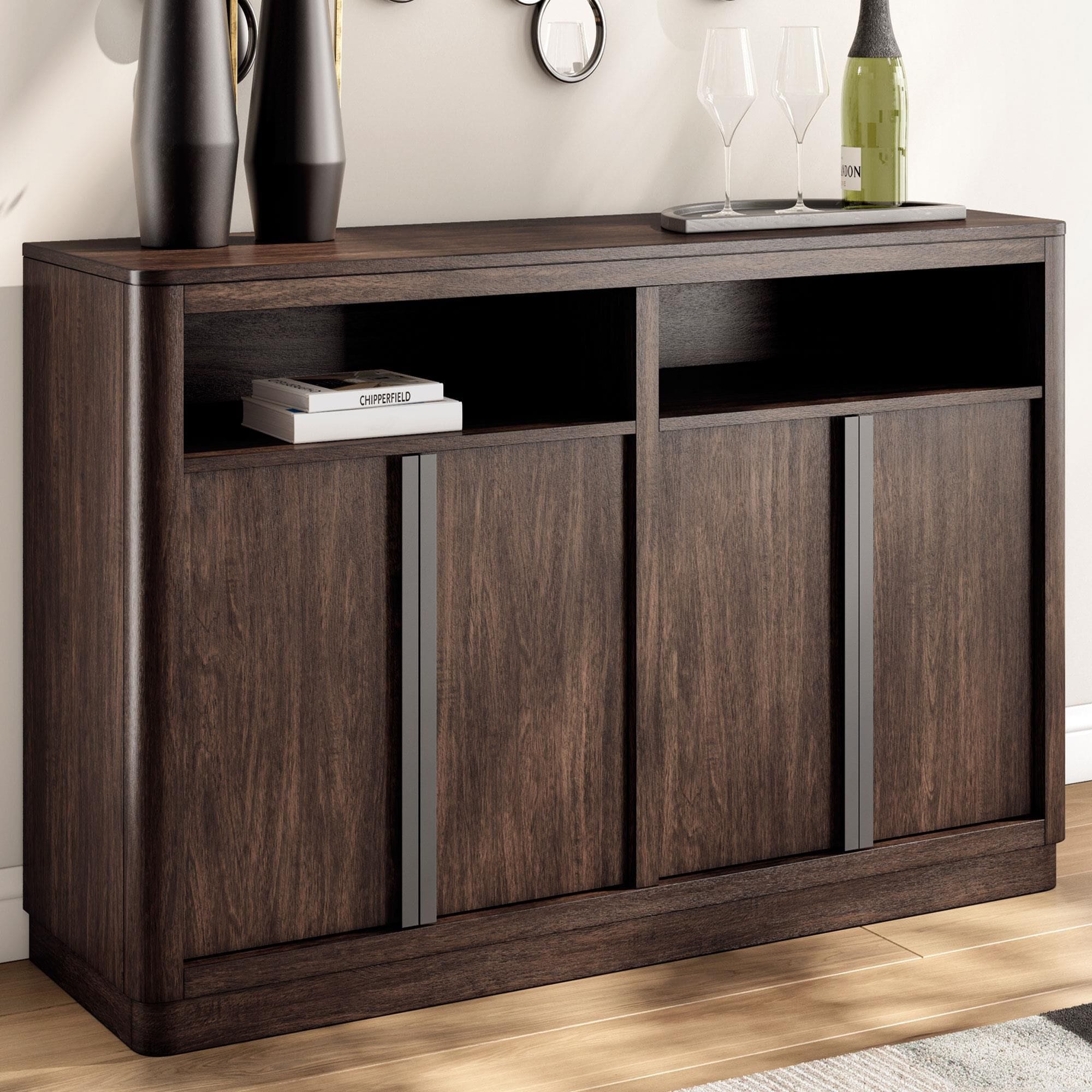 Ashley Kendamor Dining Server in Dark Brown and Matte Black