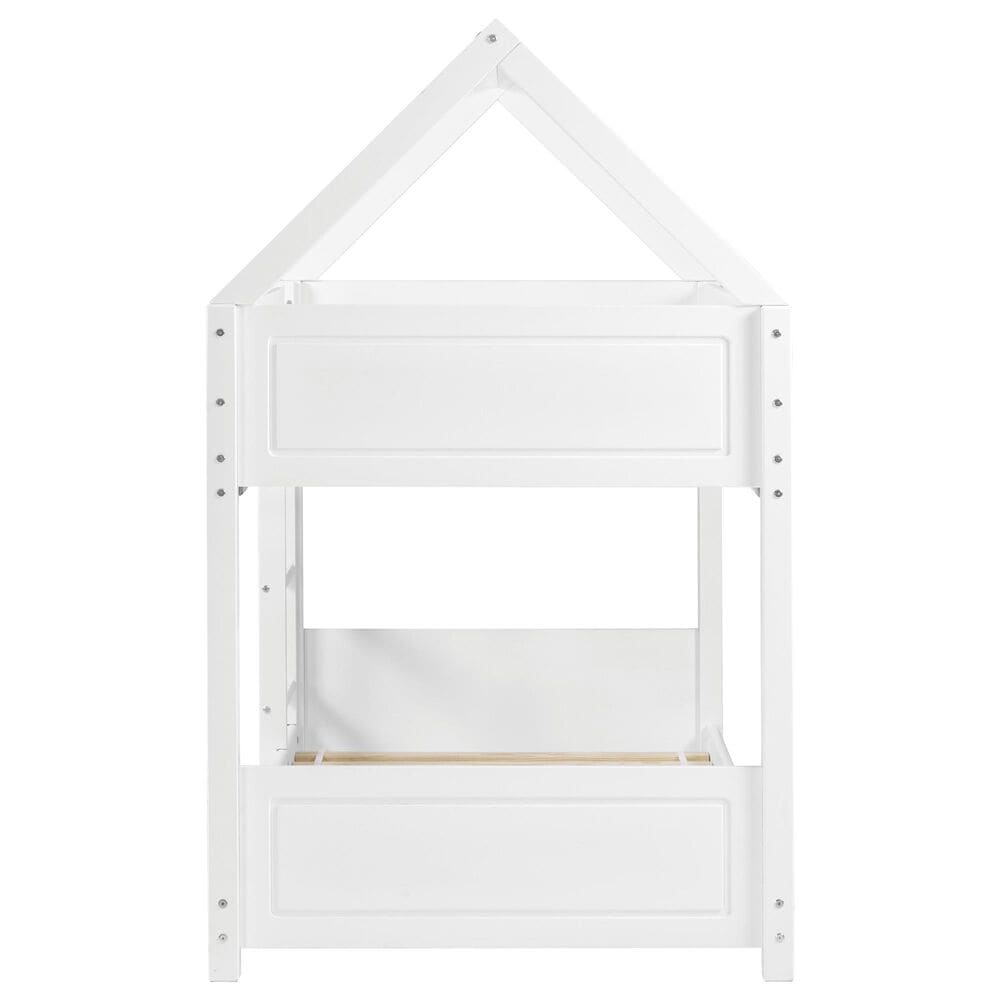 Linon Home Decor Maison Twin Over Twin Bunk Bed in White, , large