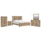 Ashley Brozmont 5 Piece King Panel Bedroom Set in Natural Brown, , large