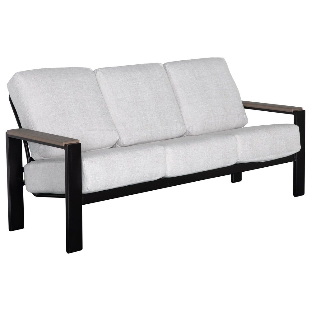 Telescope Larssen Stationary Patio Sofa with Charter Silk Cushion in Black and Boardwalk, , large