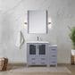 Lexora Home Volez 42" Single Bathroom Vanity in Dark Grey with 2 cm White Ceramic Top, Rectangular Sink and Side Cabinet, , large