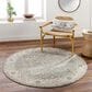 Surya Dresden Deep Teal, Dusty Sage, Taupe, Off-White, Light Gray, Olive and Mustard 5"3" Round Area Rug, , large