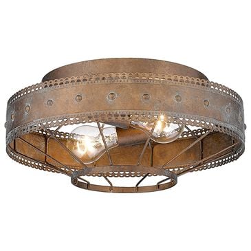 Golden Lighting Ferris 2-Light Flush Mount in Copper Patina, , large