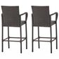 Hearth and Haven Littleton Outdoor Bar Stool in Brown (Set of 2), , large