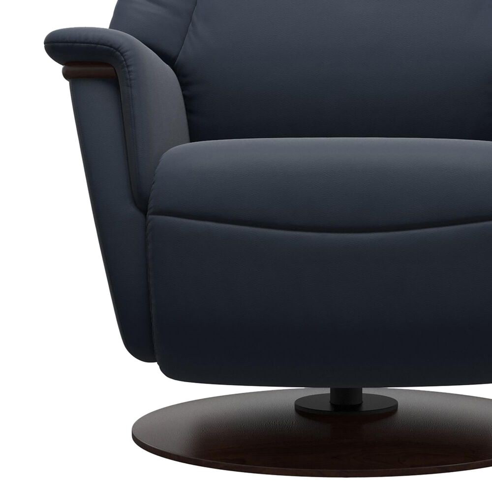 Stressless Max Medium Swivel Power Recliner in Paloma Oxford Blue, , large