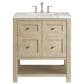 James Martin Vanities Breckenridge 30" Single Vanity in Whitewashed Oak with 3 cm Victorian Silver Quartz Top, , large