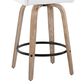 LumiSource Hannah Swivel Counter Stool with White Faux Leather Upholstery in Whitewashed and Black (Set of 2), , large