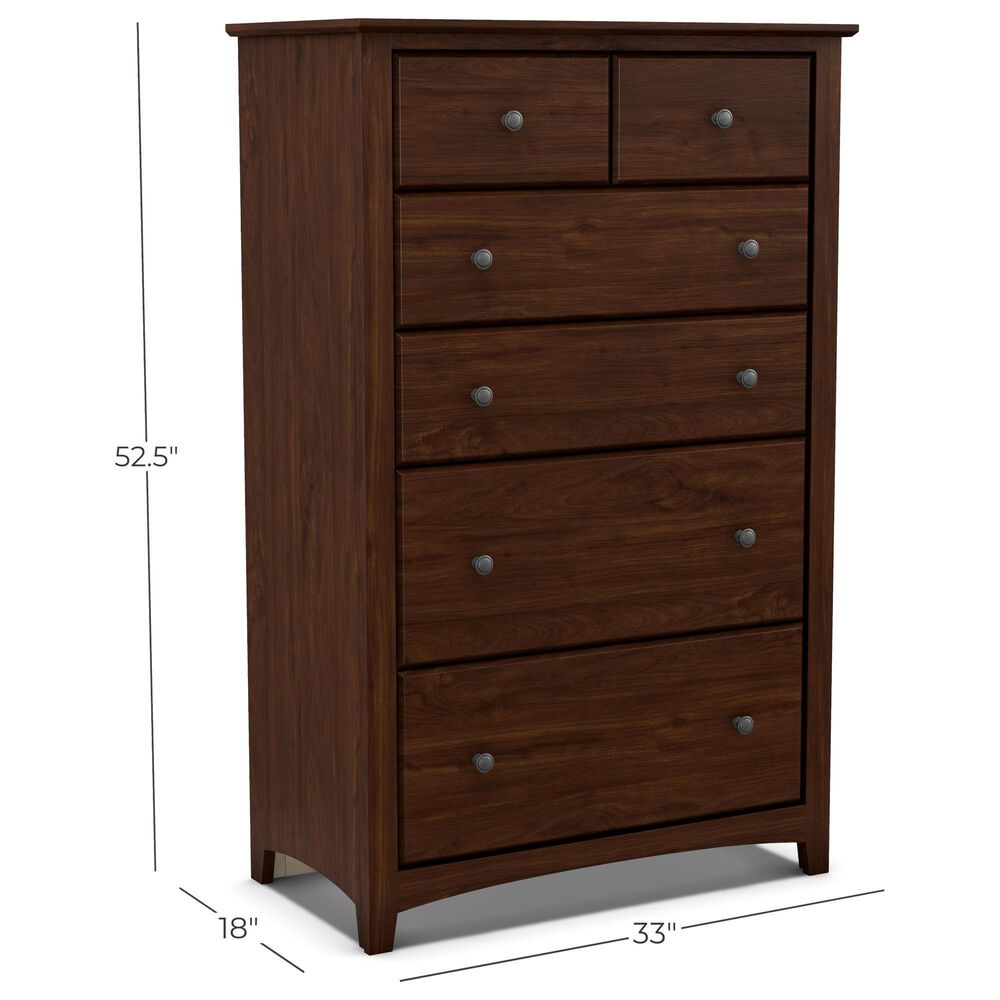 Archbold Furniture Shaker 6-Drawer Chest in Brown Mahogany, , large