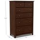 Archbold Furniture Shaker 6-Drawer Chest in Brown Mahogany, , large