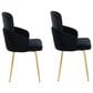 Lumisource Dahlia Dining Arm Chair with Black Velvet Cushion in Gold (Set of 2), , large