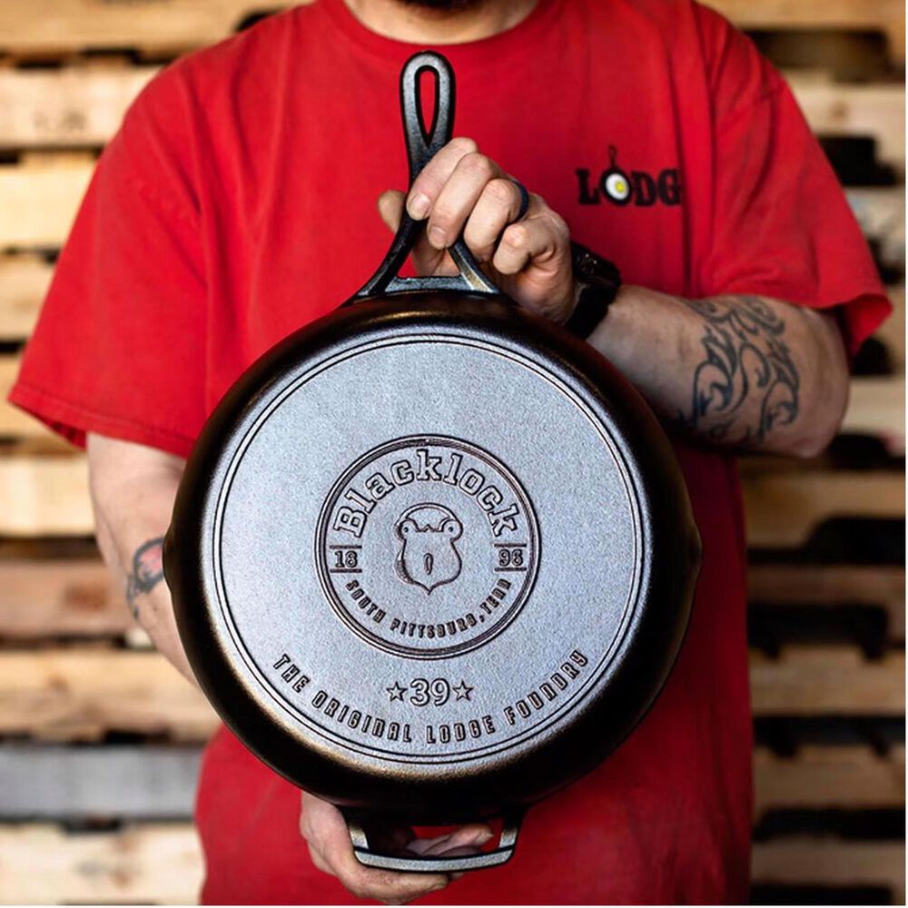 Lodge Blacklock 12&quot; Triple Seasoned Cast Iron Skillet in Black, , large
