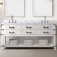 Lexora Home Norwalk 72" Double Bathroom Vanity in White Oak with White Carrara Marble Top  and Rectangle Sink, , large