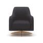 37B Vienna Swivel Arm Chair in Petrol Blue Polyester, , large