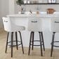 LumiSource Hannah Swivel Bar Stool with Cream Fabric Upholstery in Walnut and Black (Set of 2), , large