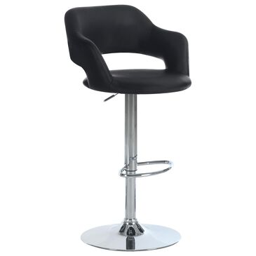 Monarch Specialties Hydraulic Lift Barstool with Black Cushion in Chrome, , large