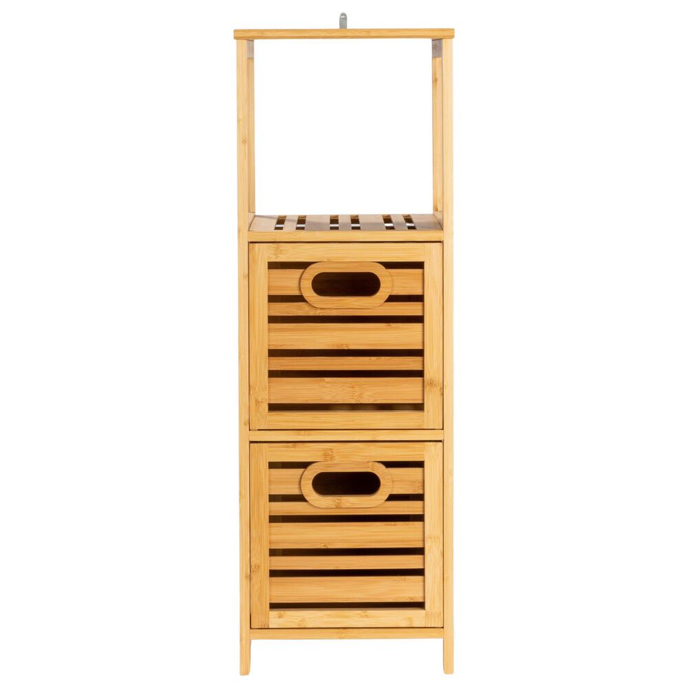 Household Essentials 3-Tier Slatted Shelf with Crates in Natural, , large