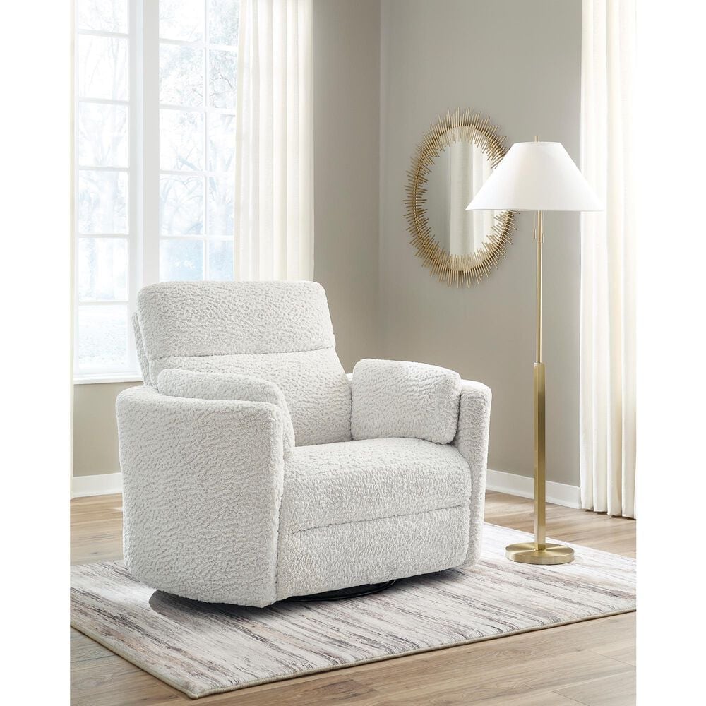 Ashley Gosaldo Power Swivel Glider Recliner in Silver, , large