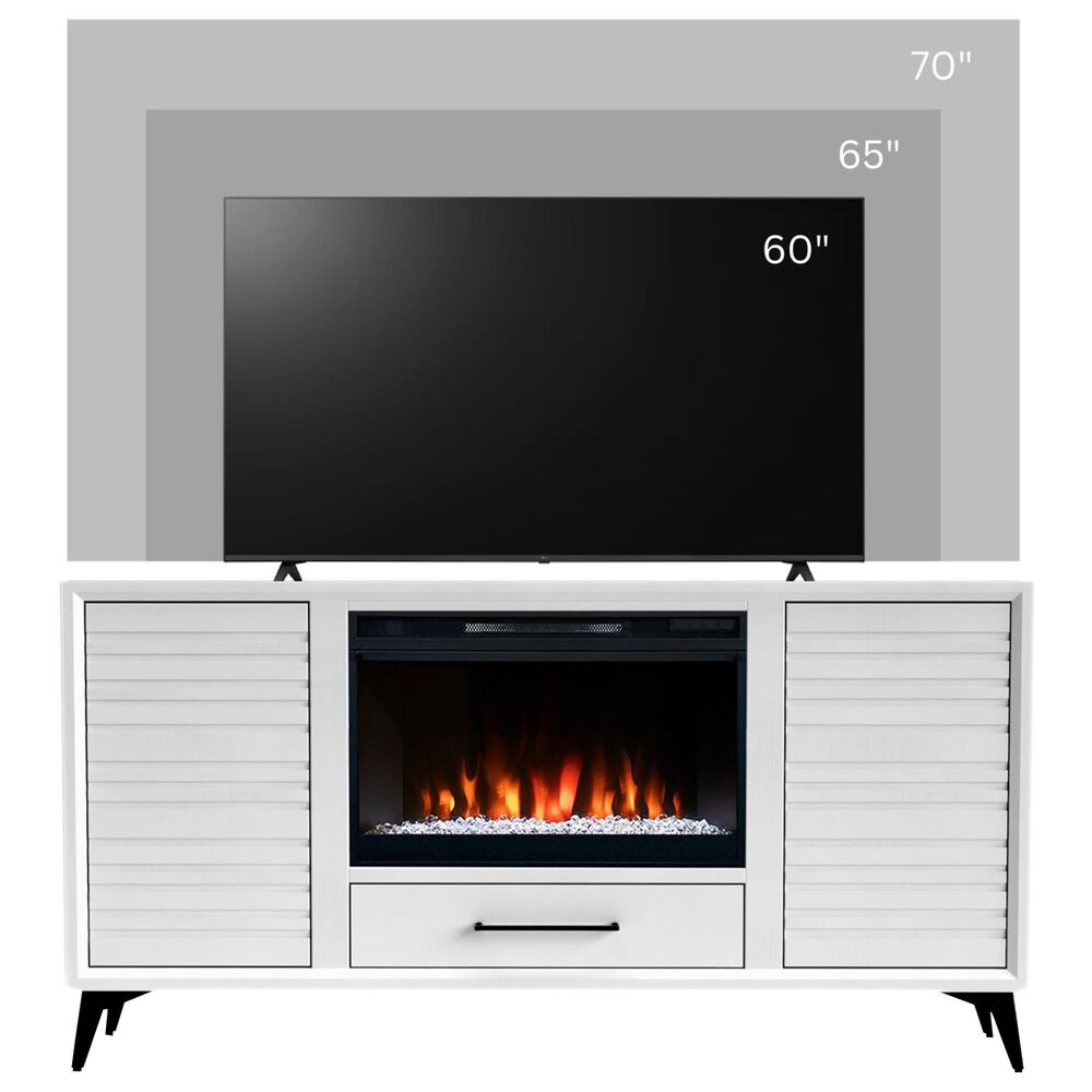 Legends Home Malibu 64" Fireplace Console in White, , large