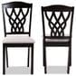 Baxton Studio Delilah Side Chair with Grey Cushion in Dark Brown (Set of 2), , large