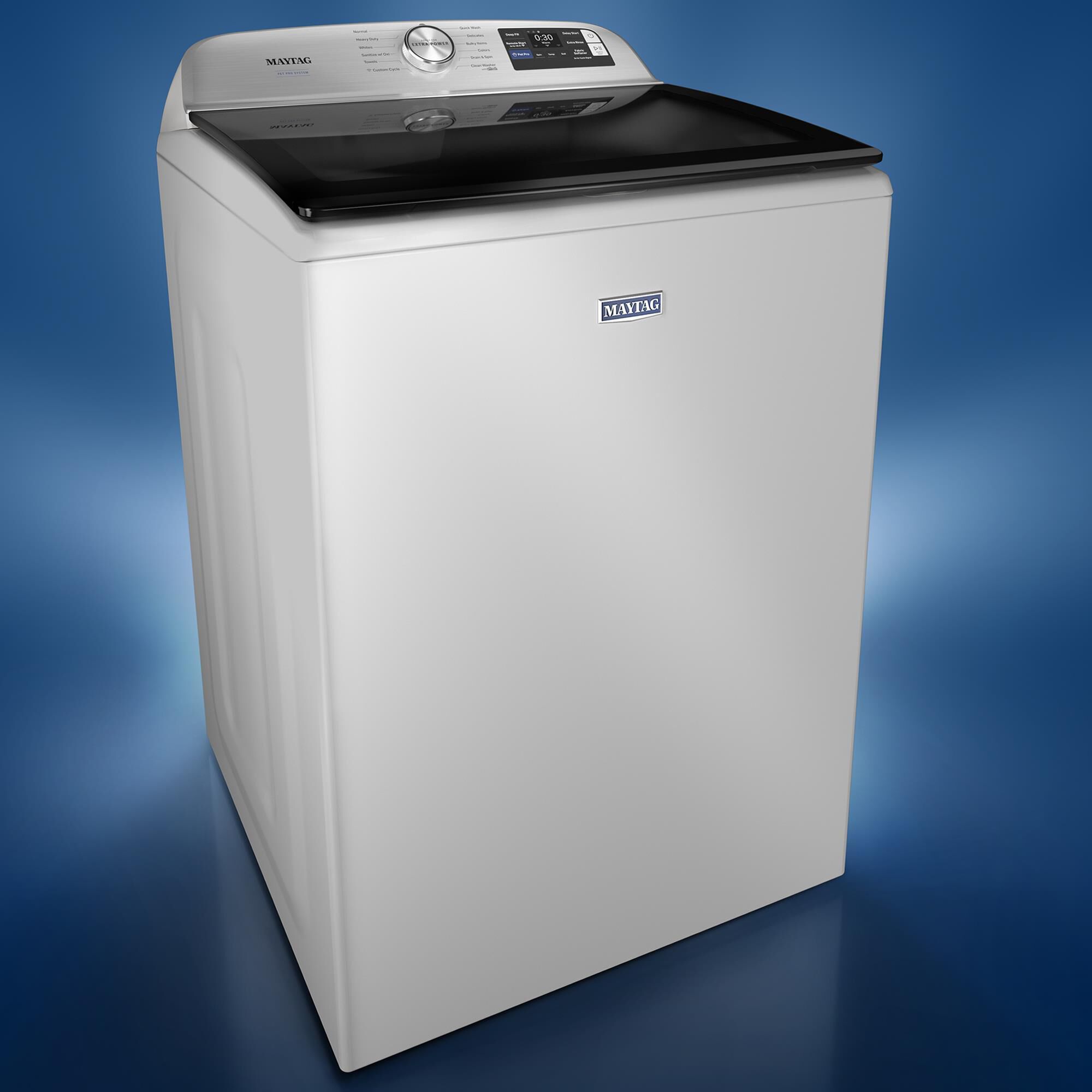 Maytag 5.2 Cu. Ft. Smart Pet Pro Top Load Agitator Washer in White
