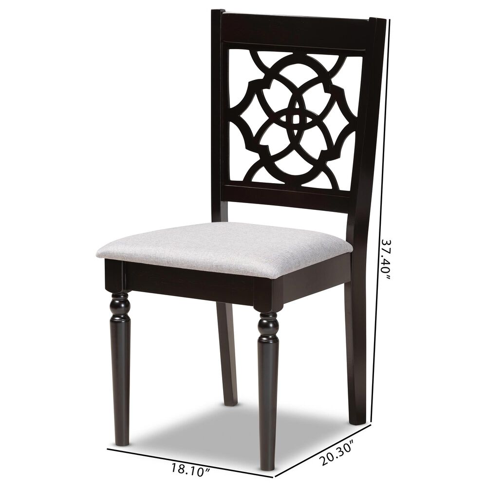 Baxton Studio Renaud Dining Chair in Grey/Dark Brown &#40;Set of 2&#41;, , large