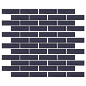Emser Savvy Navy 1" x 3" on 11" x 12" Glazed Porcelain Mosaic Sheet, , large