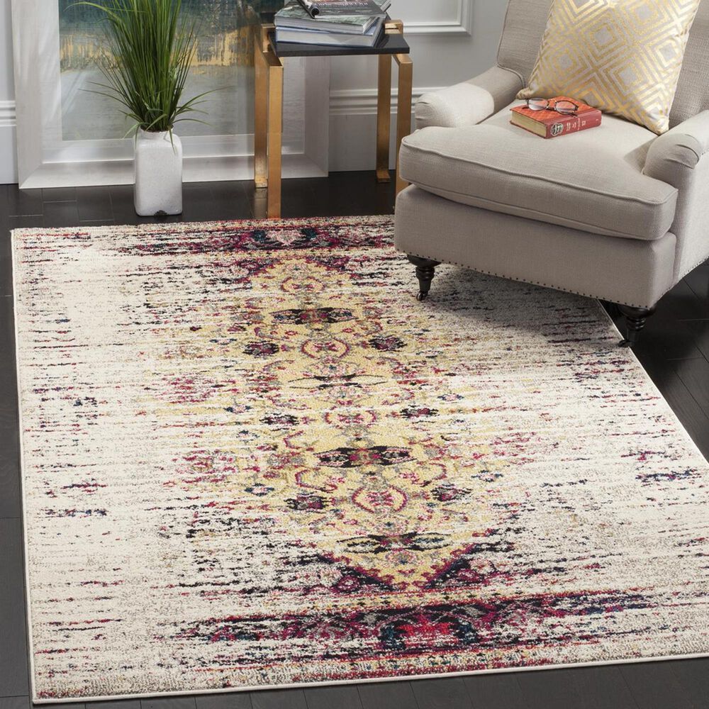 Safavieh Monaco MNC209R-3 3" x 5" Ivory/Pink Area Rug, , large