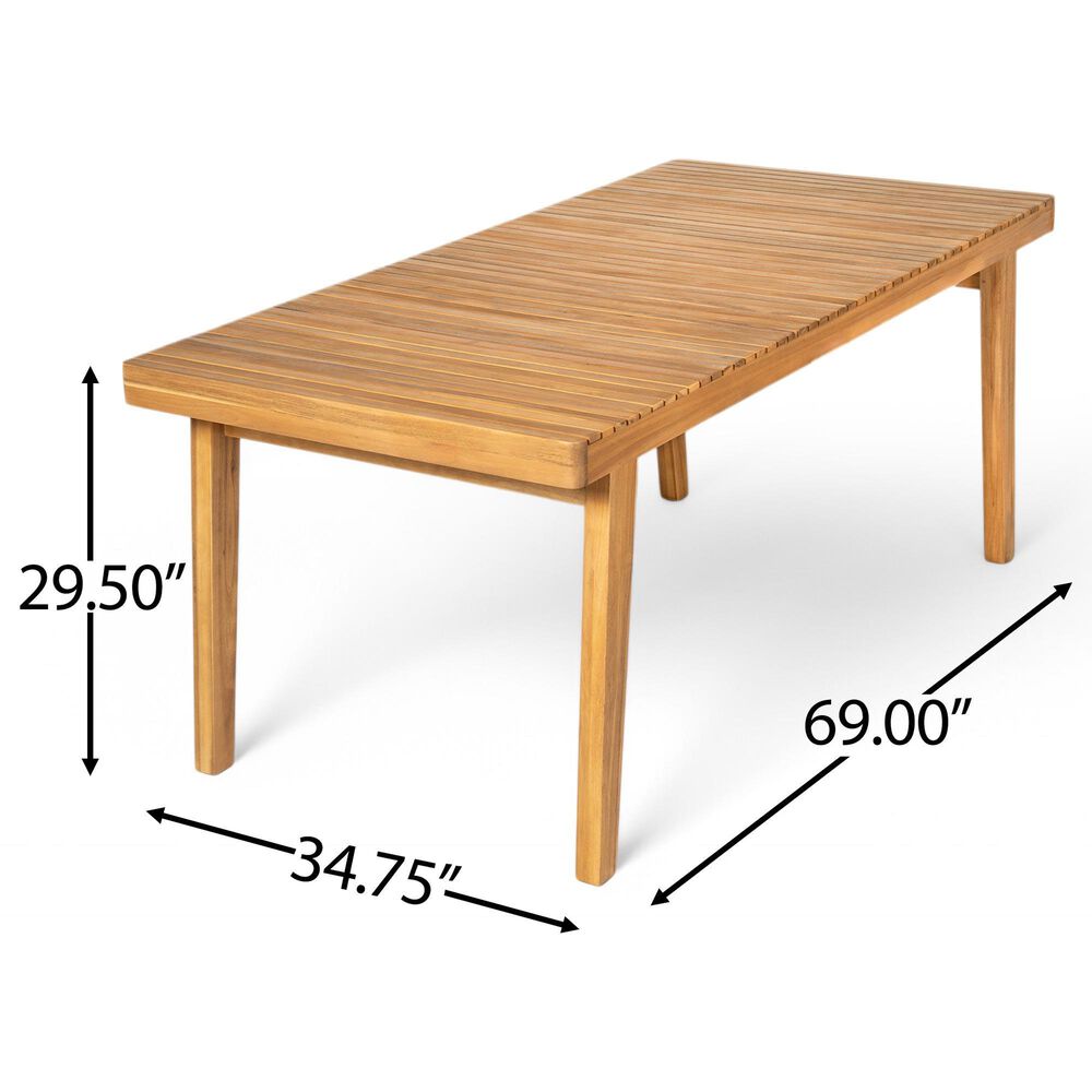 Hearth and Haven Outdoor Rectangular Dining Table in Natural - Table Only, , large