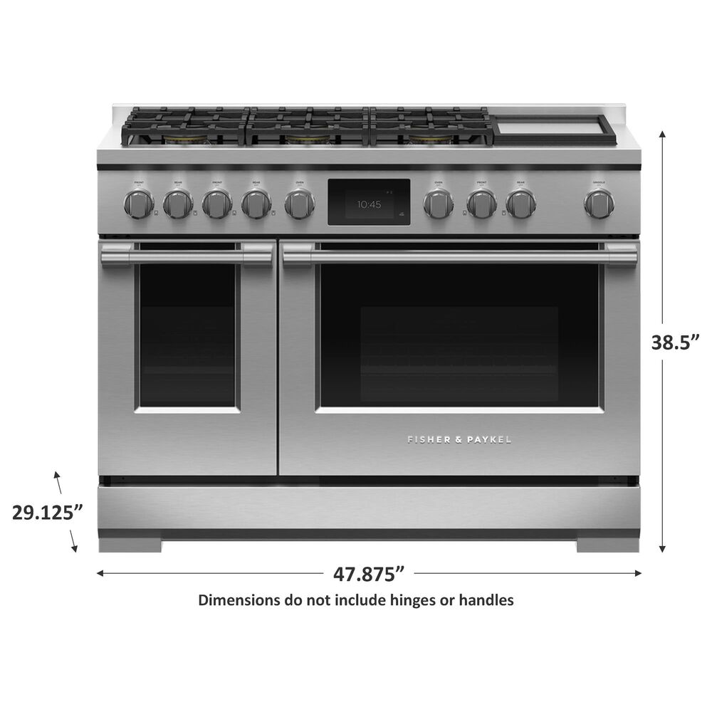 Fisher &amp; Paykel 48&quot; 6-Burner Dual Fuel Range with Griddle in Stainless Steel, , large