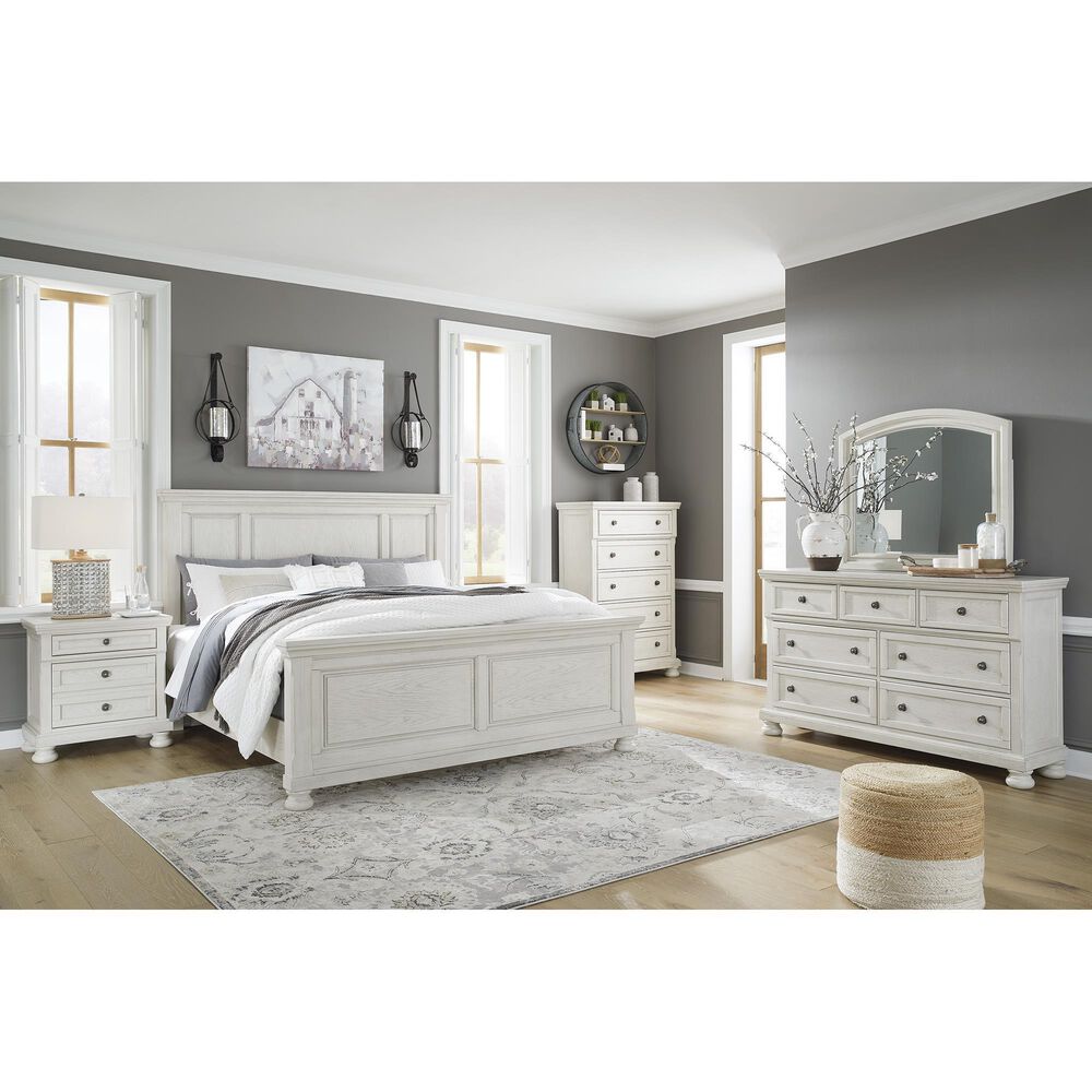 Ashley Robbinsdale 3 Piece King Bedroom Set in Antique White, , large