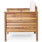 Hearth and Haven Outdoor Acacia Wood Club Chair with Beige Cushions in Teak, , large