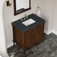 James Martin Kinnsden 36" Single Bathroom Vanity in Sable Oak with 3 cm Charcoal Soapstone Silestone Top and Rectangular Sink, , large