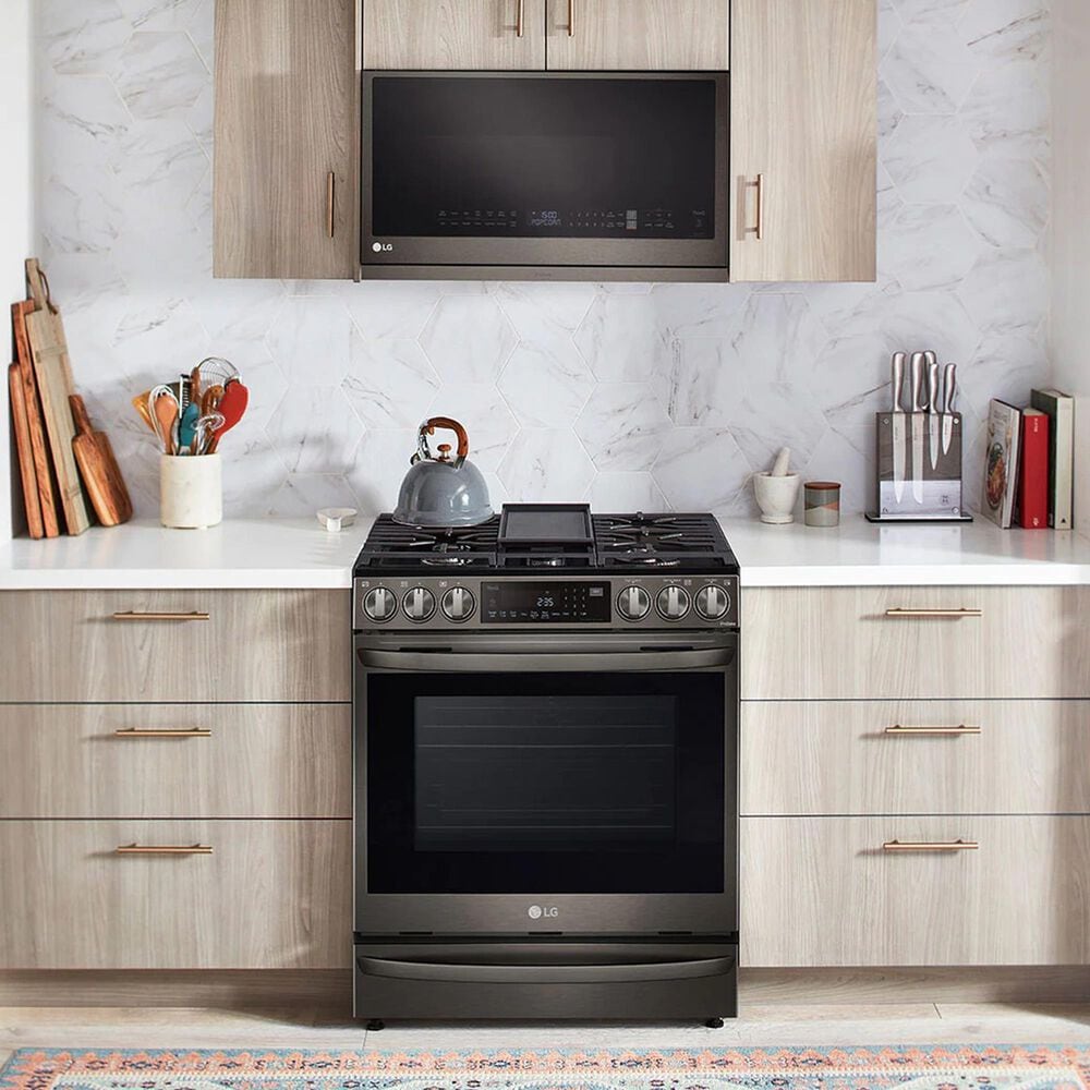 LG 2.1 Cu. Ft. Over-the-Range Microwave Oven with EasyClean in Black Stainless Steel, , large