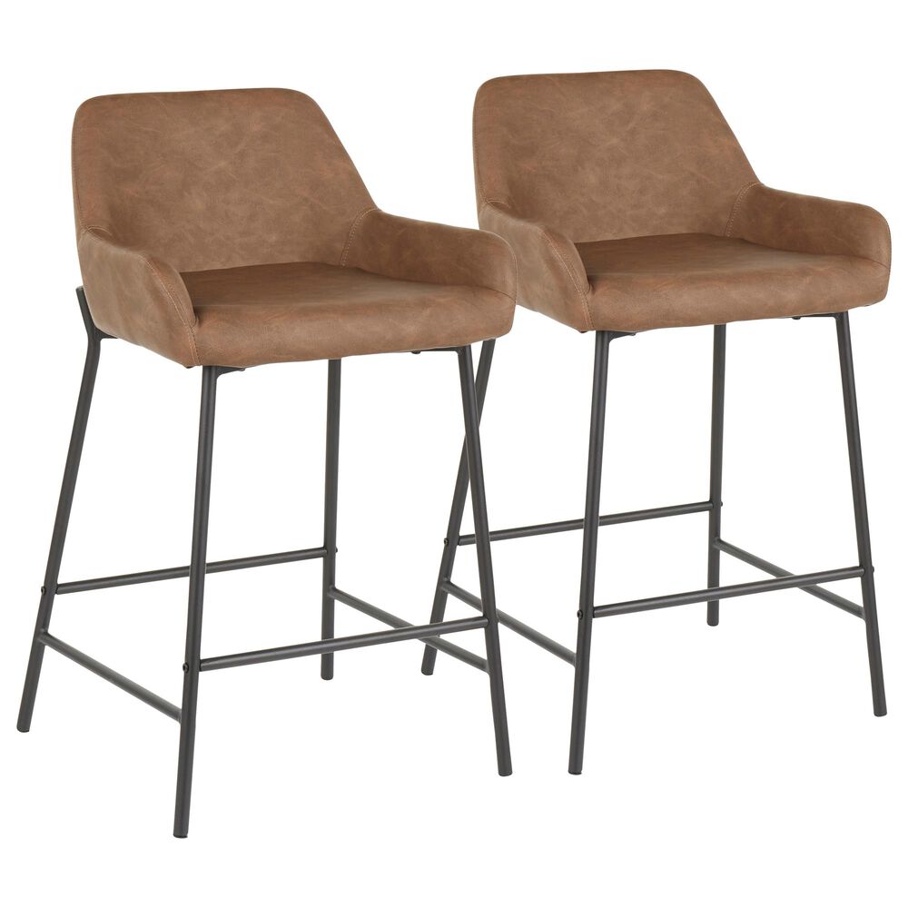 Lumisource Daniella Counter Stool in Espresso and Black (Set of 2), , large